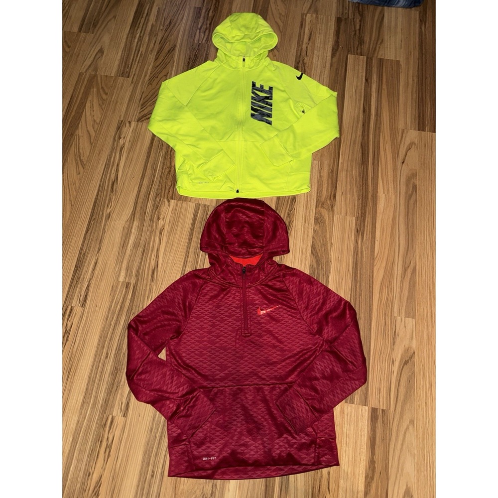Nike Boys L Large 14/16 Dri-fit Hooded Sweatshirt Lot Of 2 Hoodie